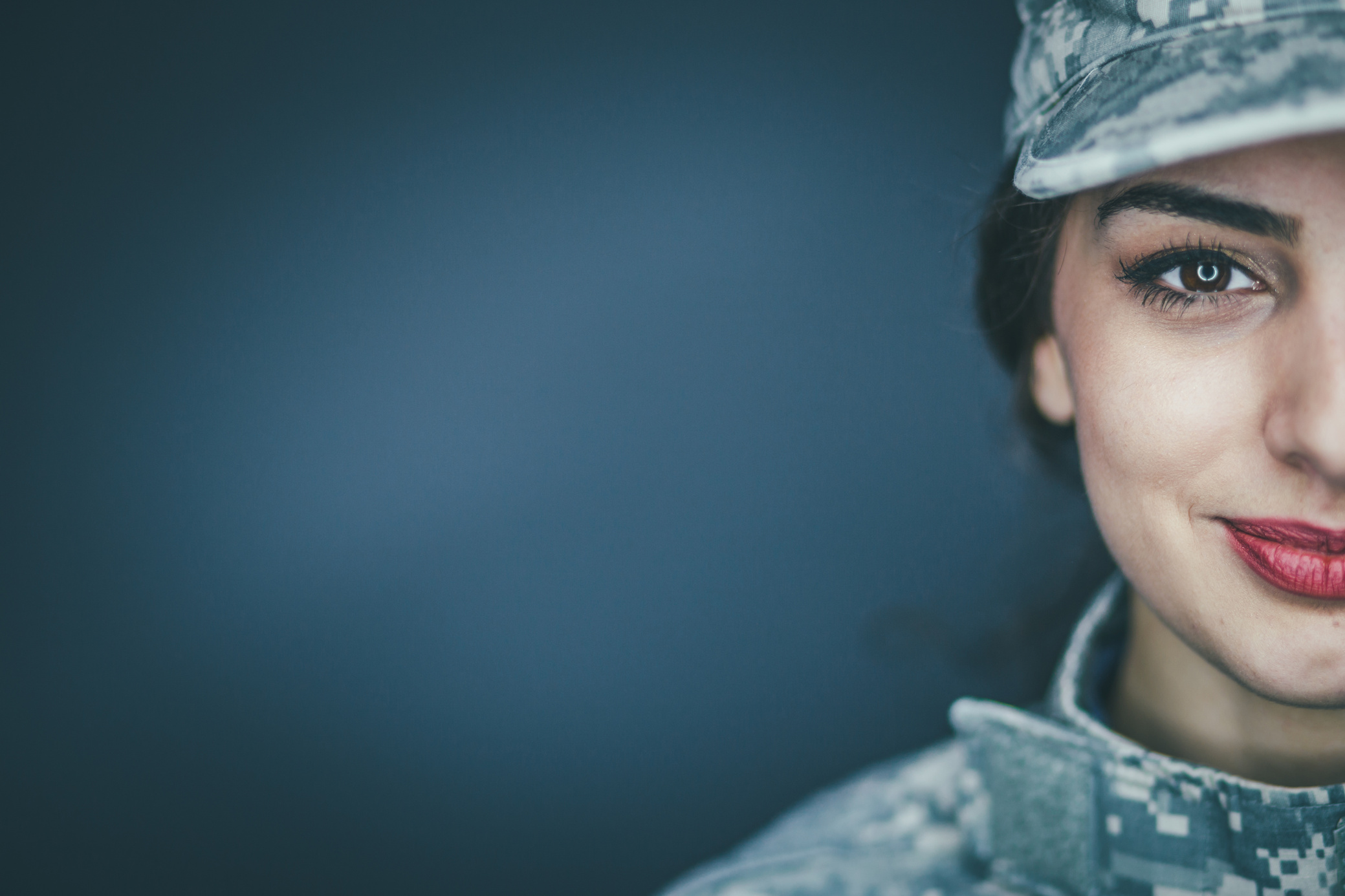 Smiling female soldier